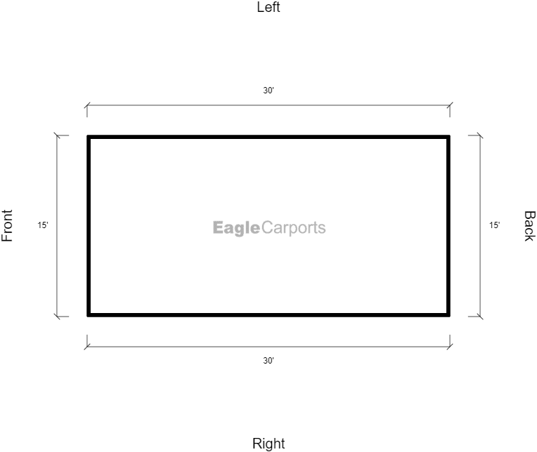 Featured Building 160 15x30x11 2D Floor Plan - Eagle Carports