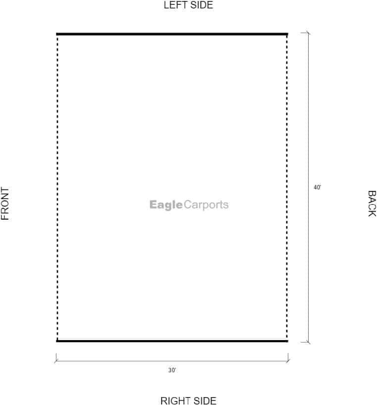 Featured Building 199 40x30x12 2D Floor Plan - Eagle Carports