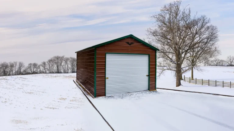 14x25x9 Metal Garage - Vertical Roof