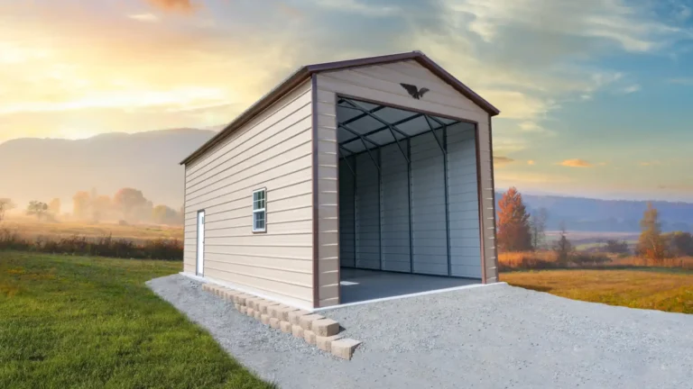 15x35x13 Metal Garage with a vertical roof