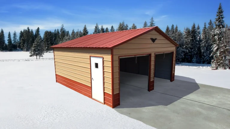 16x20x8 Metal Garage - Vertical Roof