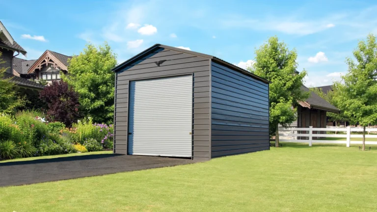 18x25x14 Metal Garage - Vertical Roof