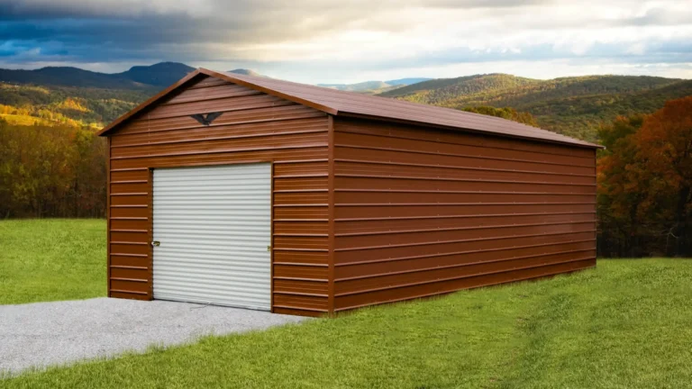 18x35x10 Boxed Eave Roof Metal Garage