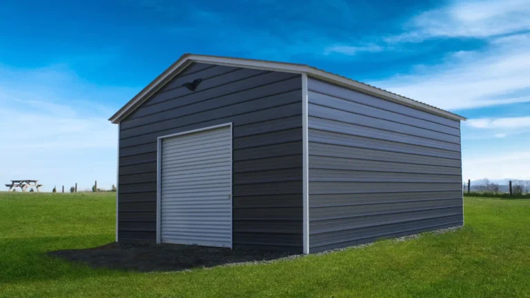 20x25x10 Metal Garage - Vertical Roof