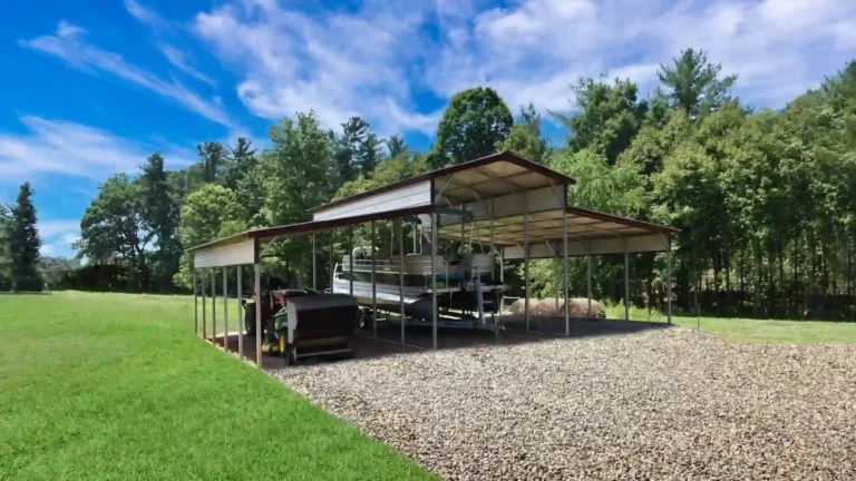 Metal Barn with 12' Lean-To - Vertical Roof