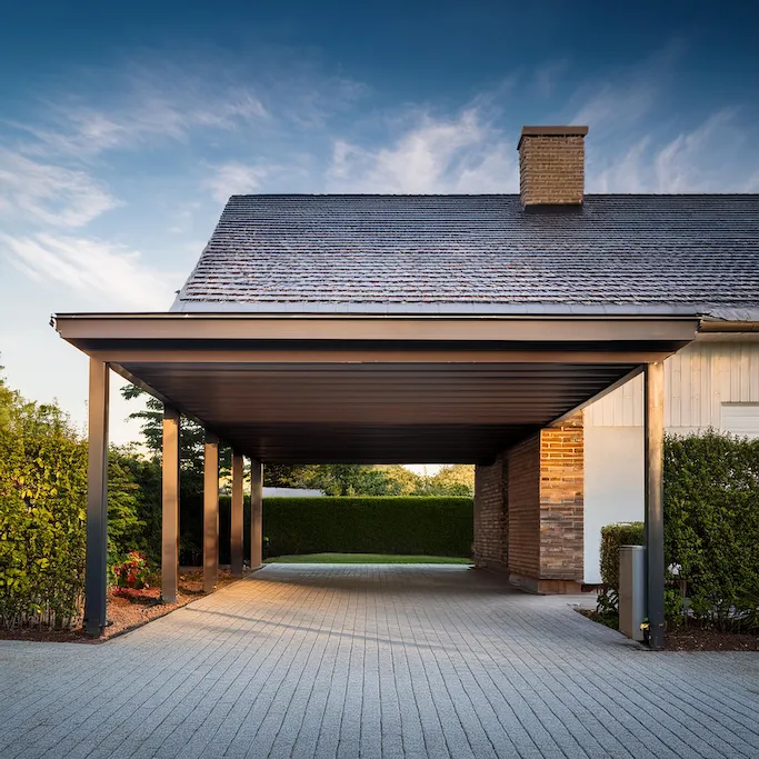 designing a metal building - carport at the front of a house